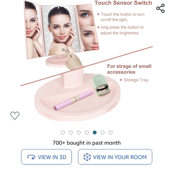 Deweisn tabletop tri fold lighted vanity - Picture 1 of 3